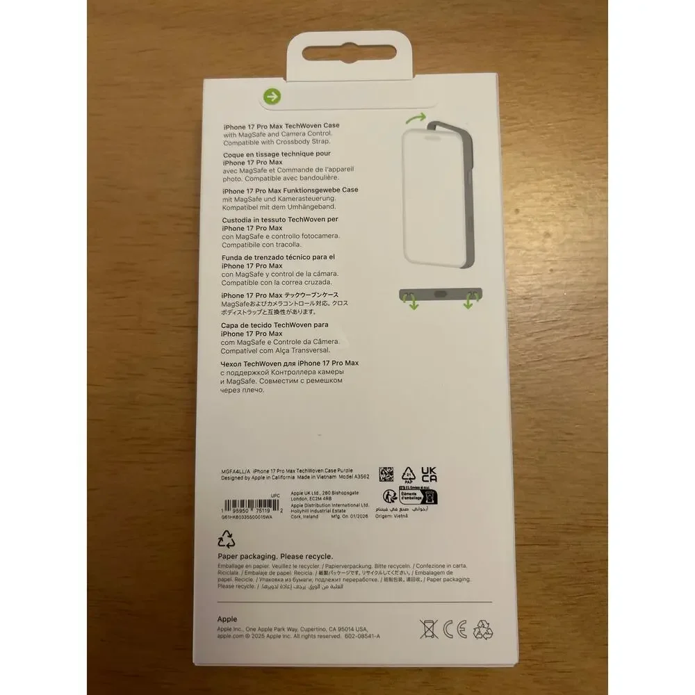 New Apple iPhone 17 Pro MAX TechWoven Case with MagSafe Purple (Model A3562)